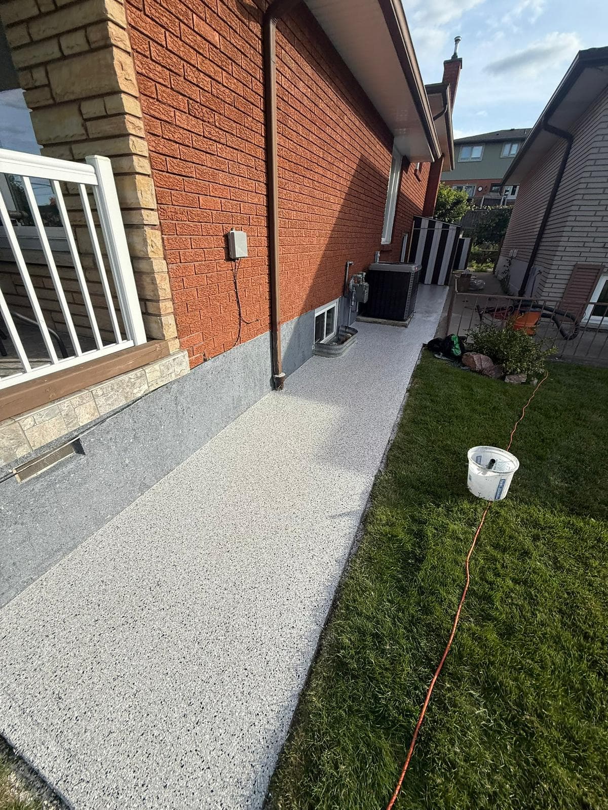 Residential Side Pathway - Epoxy flooring project in Whitby, ON